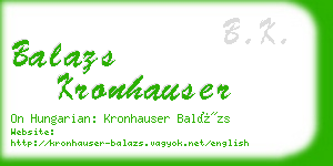 balazs kronhauser business card